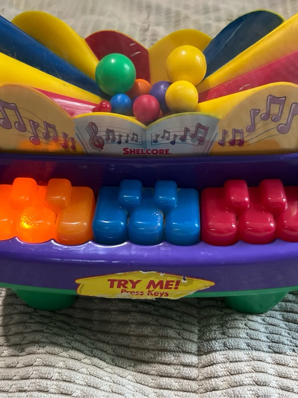 Shelcoro Colorful Kids Musical Keyboard Toy - Blue/Yellow/Red BALLS DO NOT POP